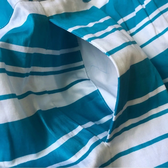 5/$25 
Talbots Floral Skirt Turquoise White 8 Stripes Flower  Side Zipper - Picture 6 of 8